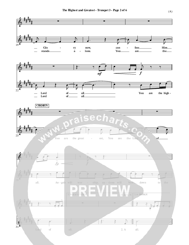 The Highest And The Greatest Trumpet 3 (Tim Hughes)