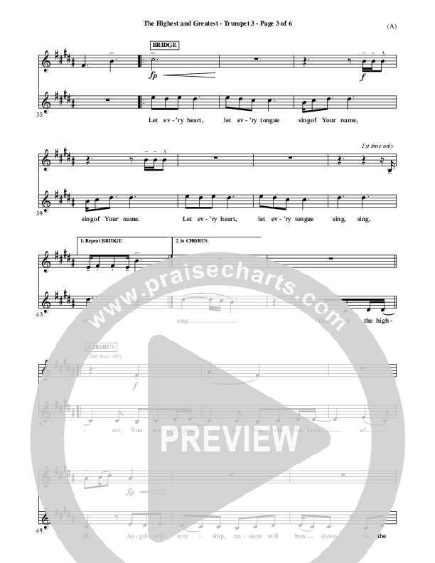 The Highest And The Greatest Trumpet 3 (Tim Hughes)