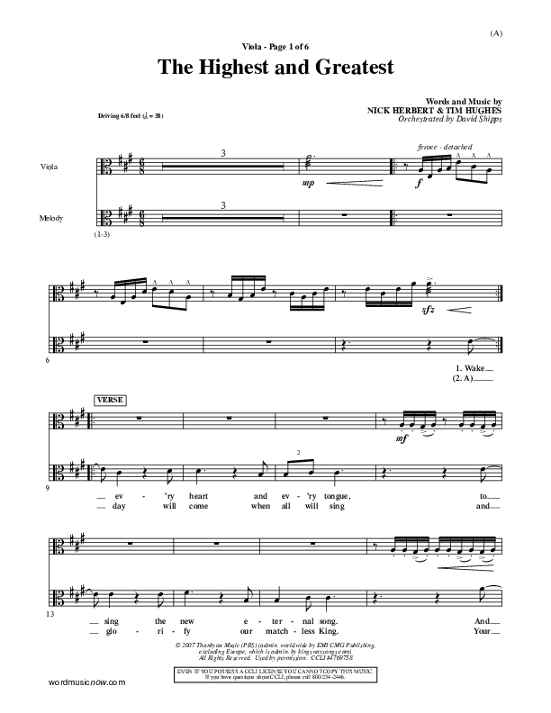 The Highest And The Greatest Viola (Tim Hughes)