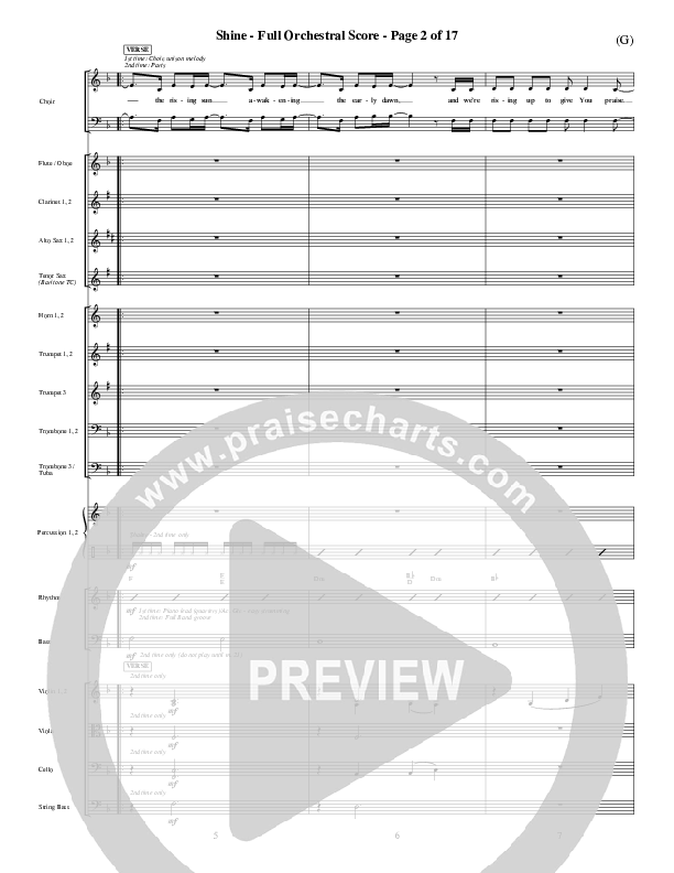 Shine Conductor's Score (Matt Redman)
