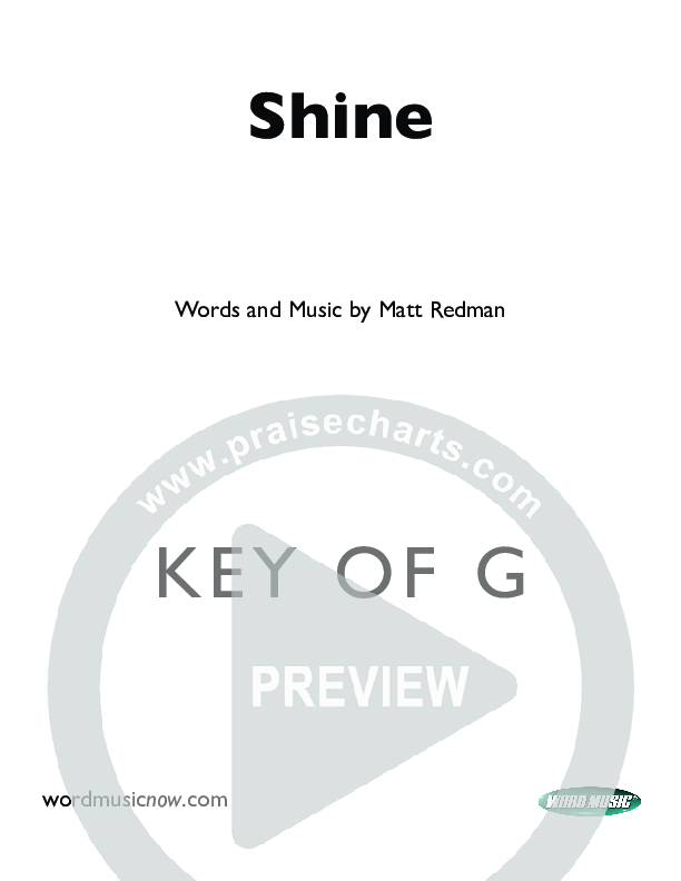 Shine Cover Sheet (Matt Redman)
