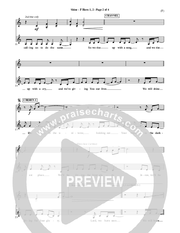 Shine French Horn 1/2 (Matt Redman)