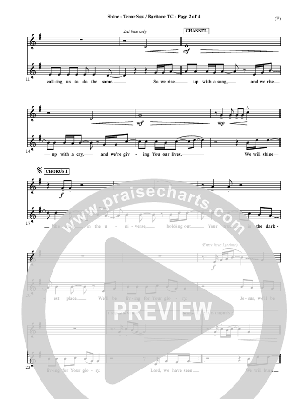 Shine Tenor Sax/Baritone T.C. (Matt Redman)