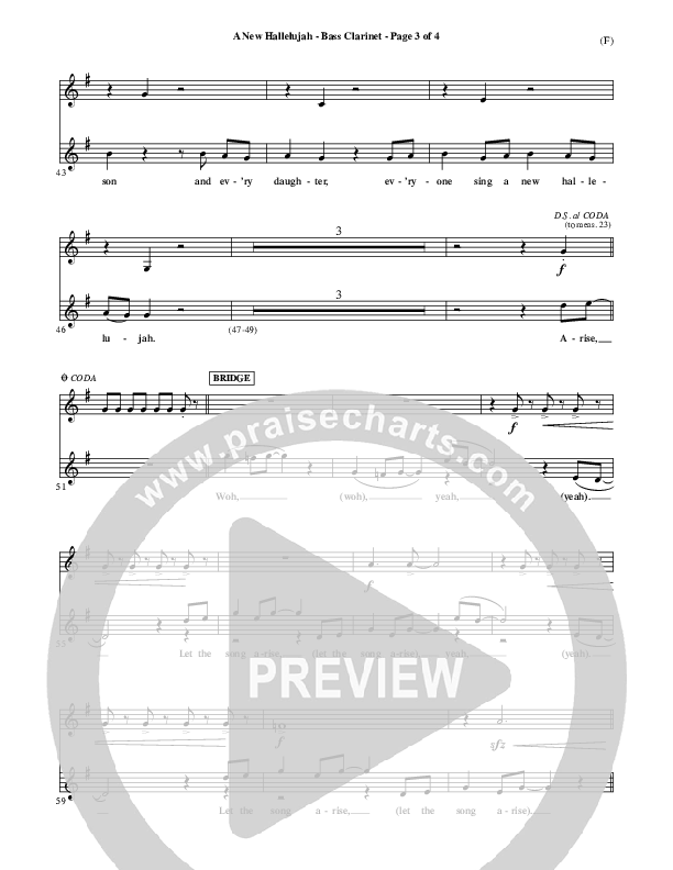 A New Hallelujah Bass Clarinet (Michael W. Smith)