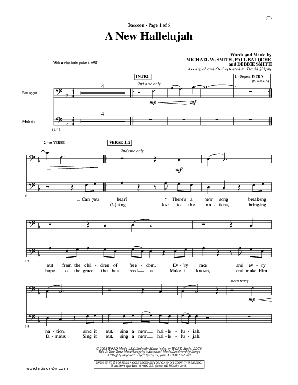 A New Hallelujah Bassoon (Michael W. Smith)