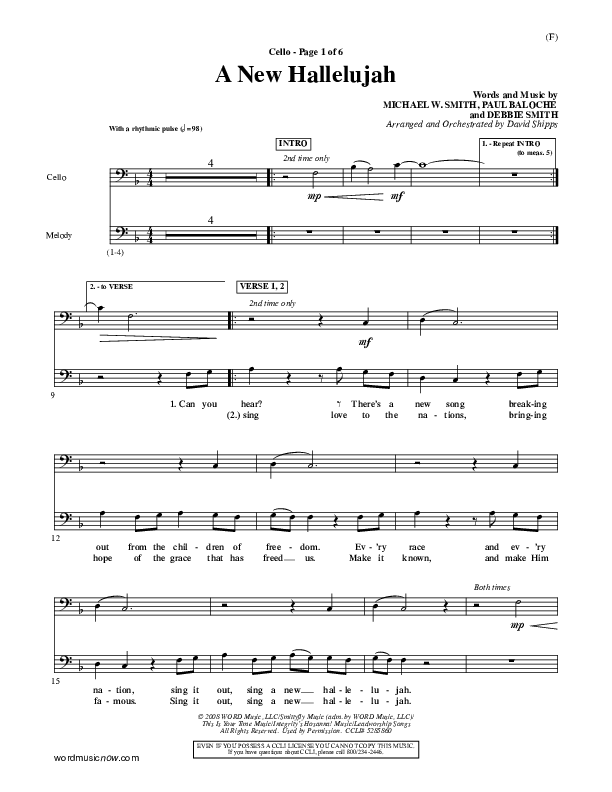 A New Hallelujah Cello (Michael W. Smith)