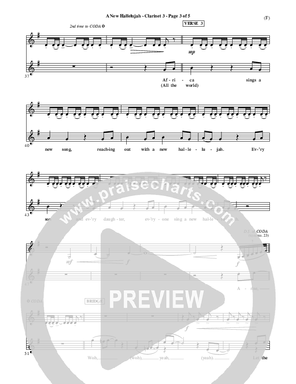 A New Hallelujah Clarinet 3 (Michael W. Smith)