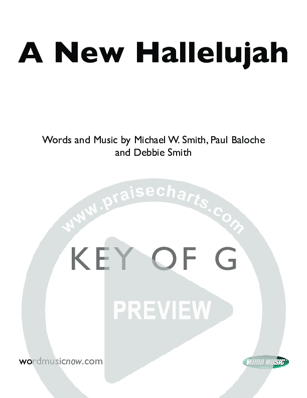 A New Hallelujah Cover Sheet (Michael W. Smith)