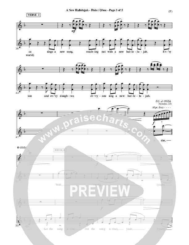 A New Hallelujah Flute/Oboe (Michael W. Smith)