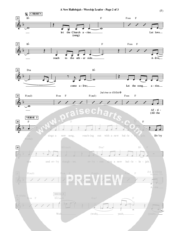 A New Hallelujah Lead Sheet (Michael W. Smith)