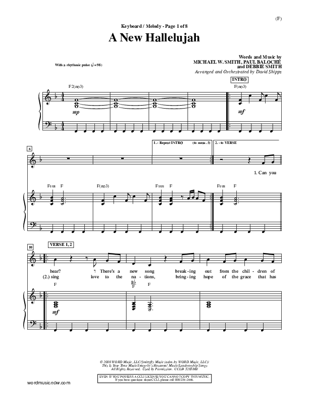 A New Hallelujah Piano/Vocal (Michael W. Smith)