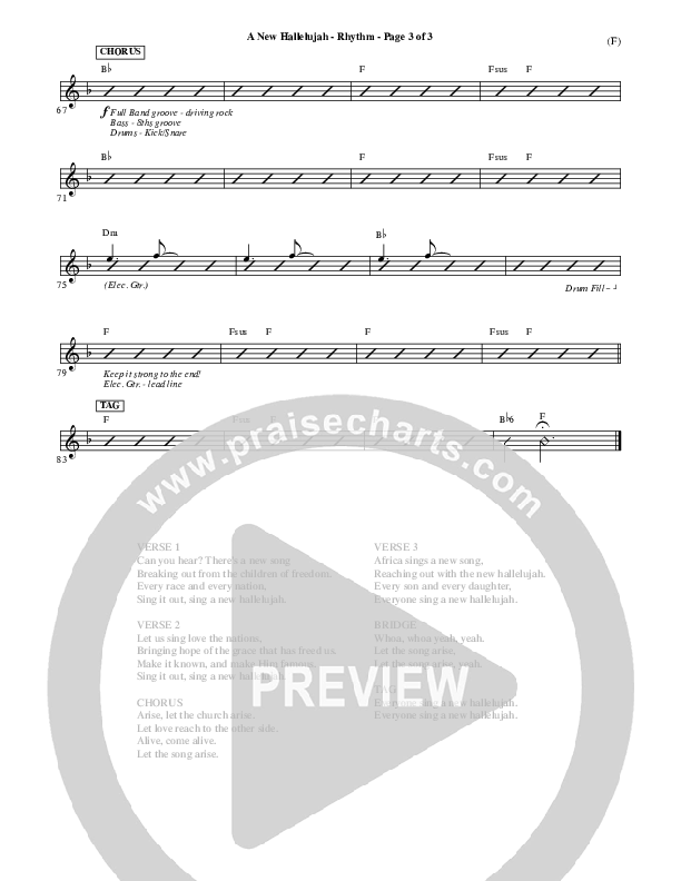 A New Hallelujah Rhythm Chart (Michael W. Smith)
