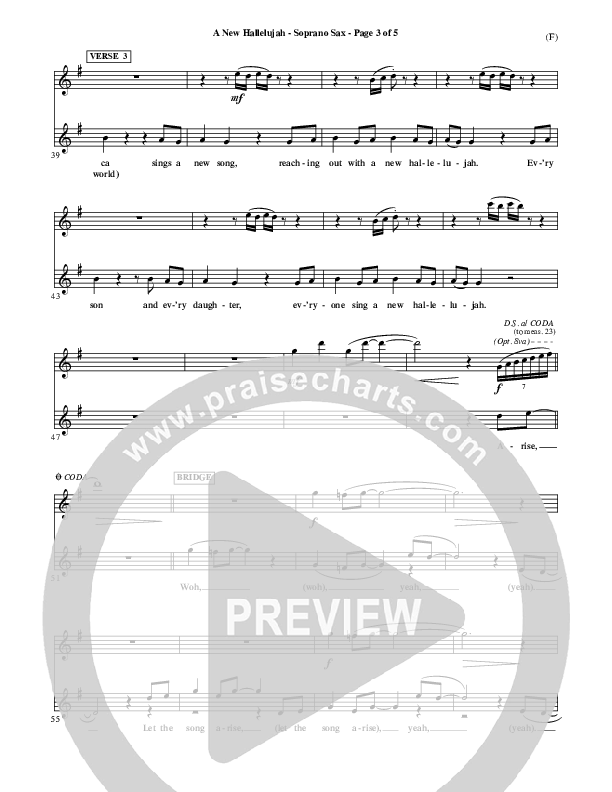 A New Hallelujah Soprano Sax (Michael W. Smith)