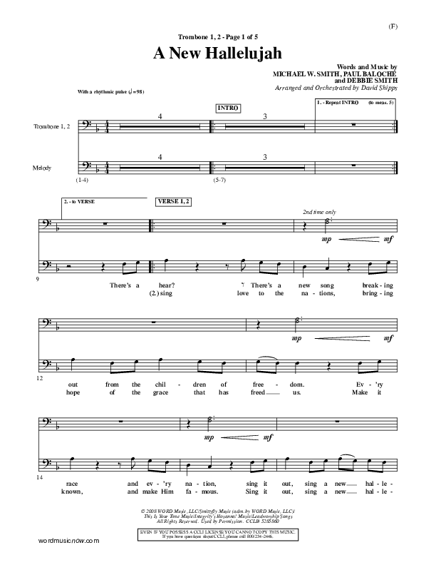 A New Hallelujah Trombone 1/2 (Michael W. Smith)