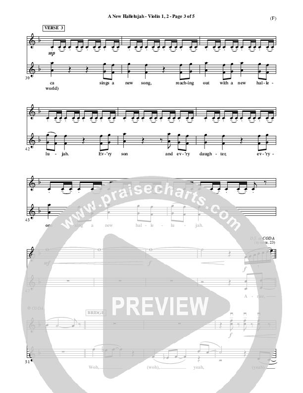 A New Hallelujah Violin 1/2 (Michael W. Smith)