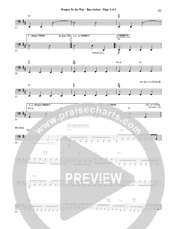 Prepare Ye The Way Bass Guitar (Michael W. Smith)