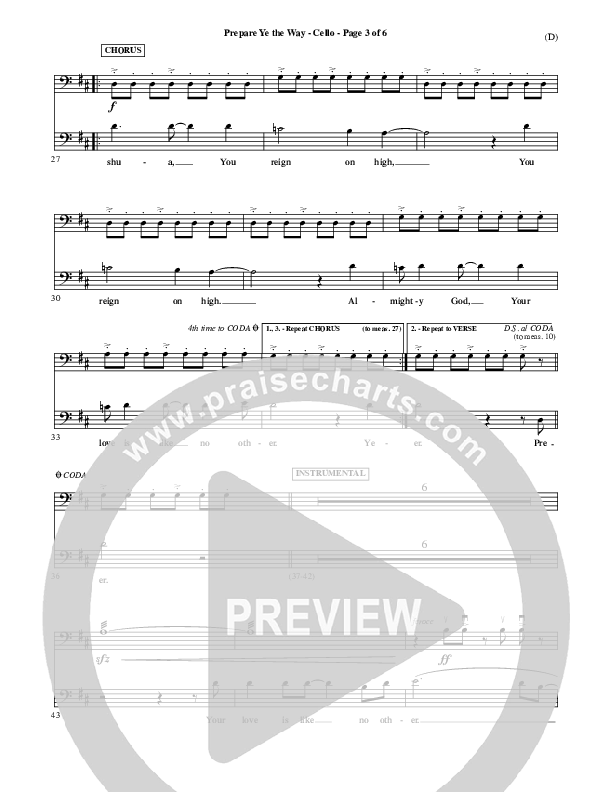 Prepare Ye The Way Cello (Michael W. Smith)