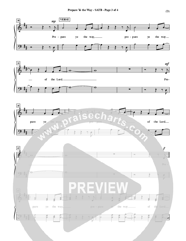 Prepare Ye The Way Choir Sheet (SATB) (Michael W. Smith)