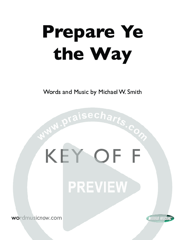 Prepare Ye The Way Cover Sheet (Michael W. Smith)