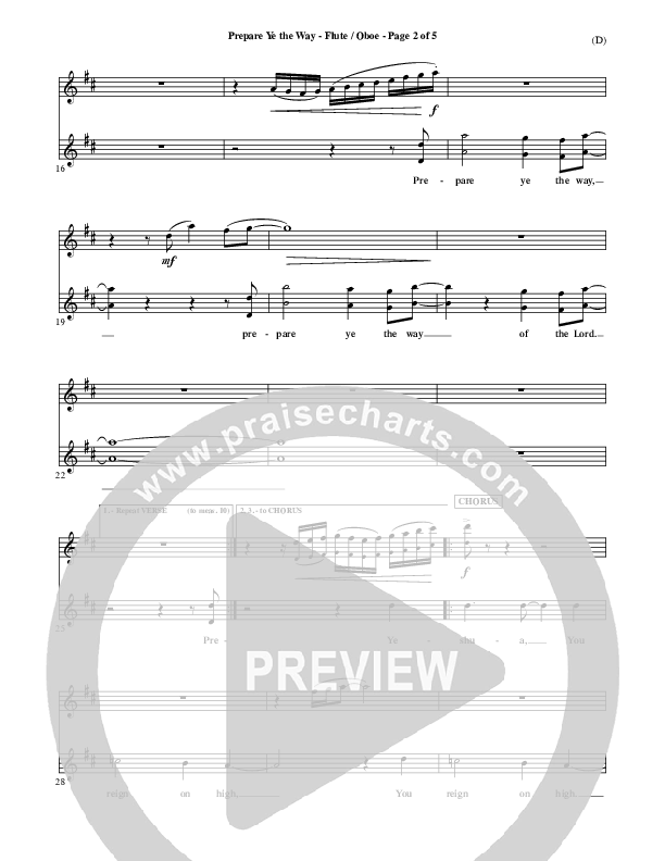 Prepare Ye The Way Flute/Oboe (Michael W. Smith)