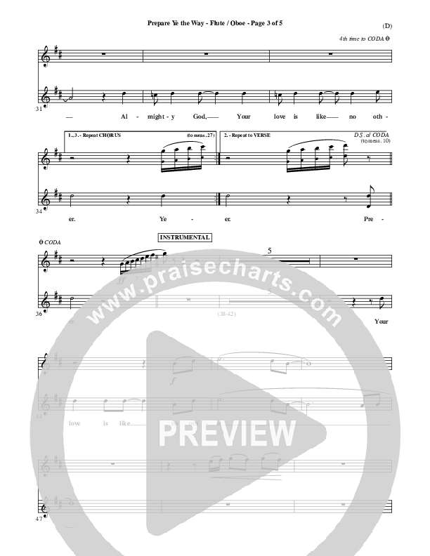 Prepare Ye The Way Flute/Oboe (Michael W. Smith)