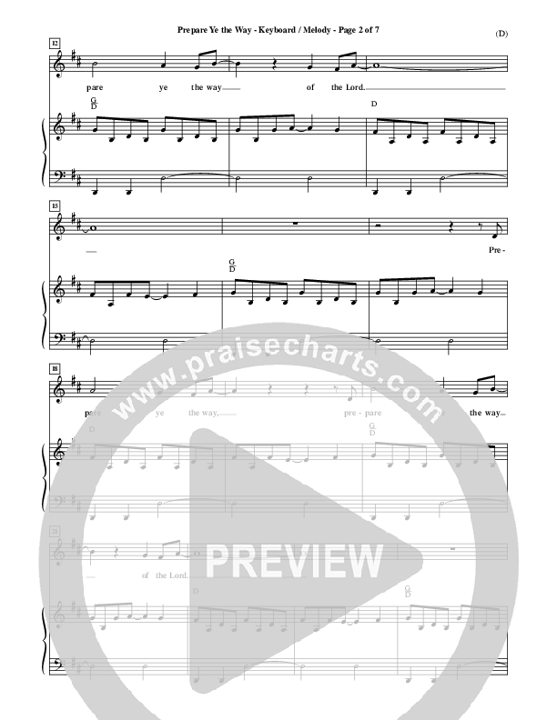 Prepare Ye The Way Piano/Vocal (Michael W. Smith)