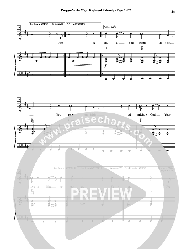 Prepare Ye The Way Piano/Vocal (Michael W. Smith)