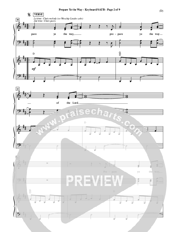 Prepare Ye The Way Piano/Vocal Pack (Michael W. Smith)