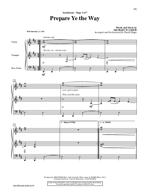 Prepare Ye The Way Synth (Michael W. Smith)