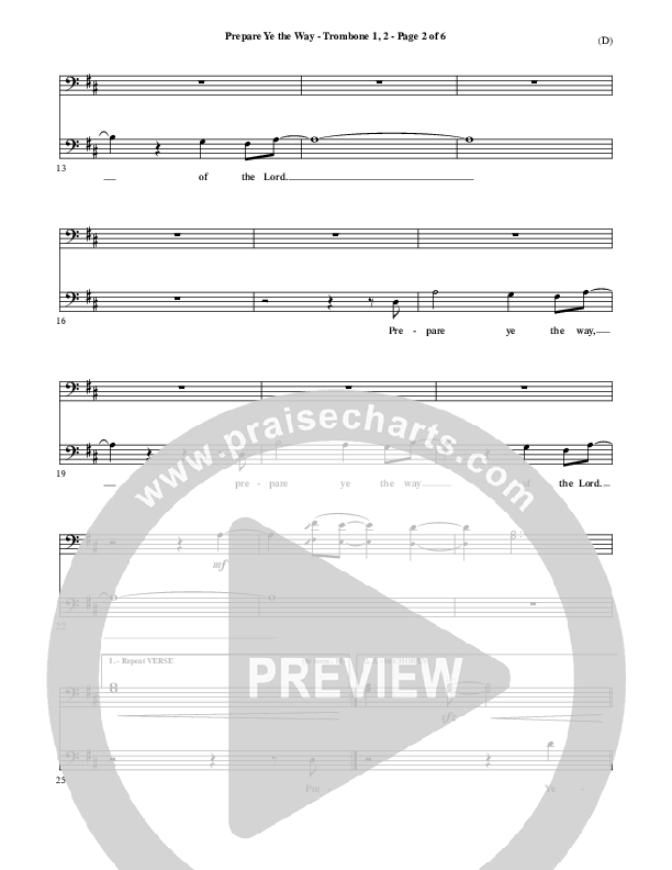 Prepare Ye The Way Trombone 1/2 (Michael W. Smith)