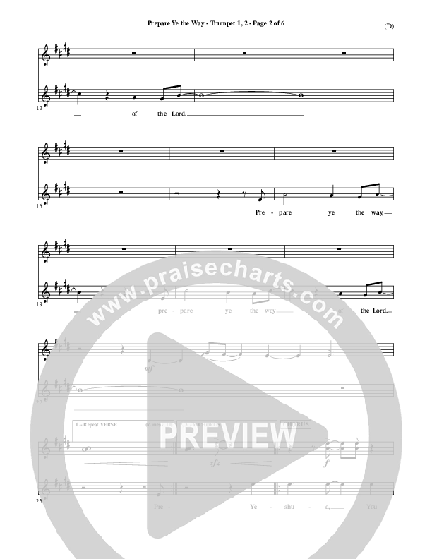 Prepare Ye The Way Trumpet 1,2 (Michael W. Smith)