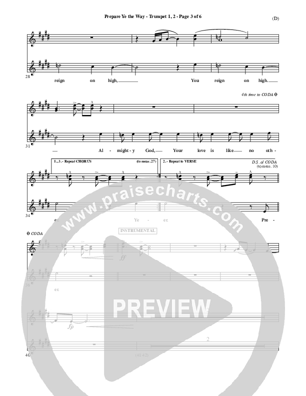 Prepare Ye The Way Trumpet 1,2 (Michael W. Smith)