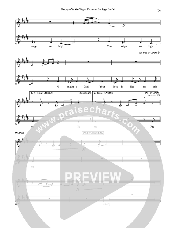 Prepare Ye The Way Trumpet 3 (Michael W. Smith)