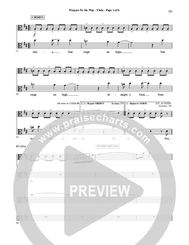 Prepare Ye The Way Viola (Michael W. Smith)