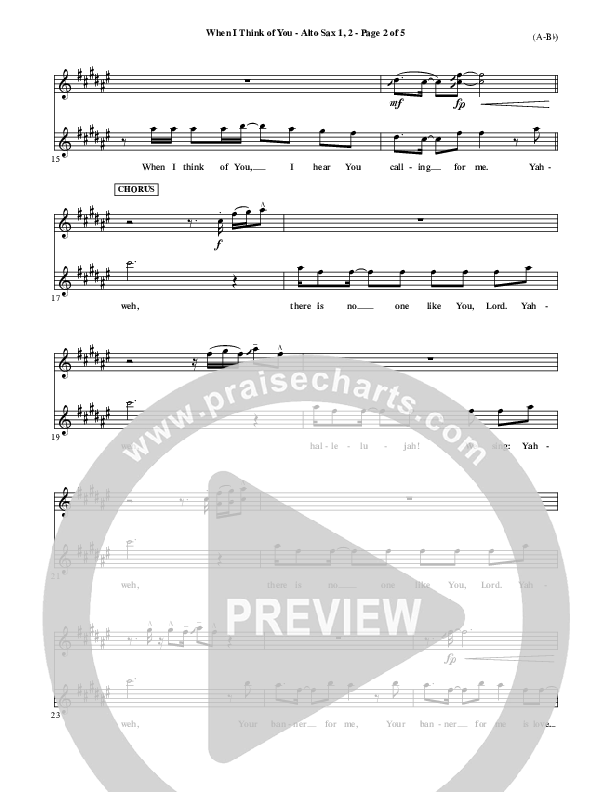 When I Think Of You Alto Sax 1/2 (Michael W. Smith)