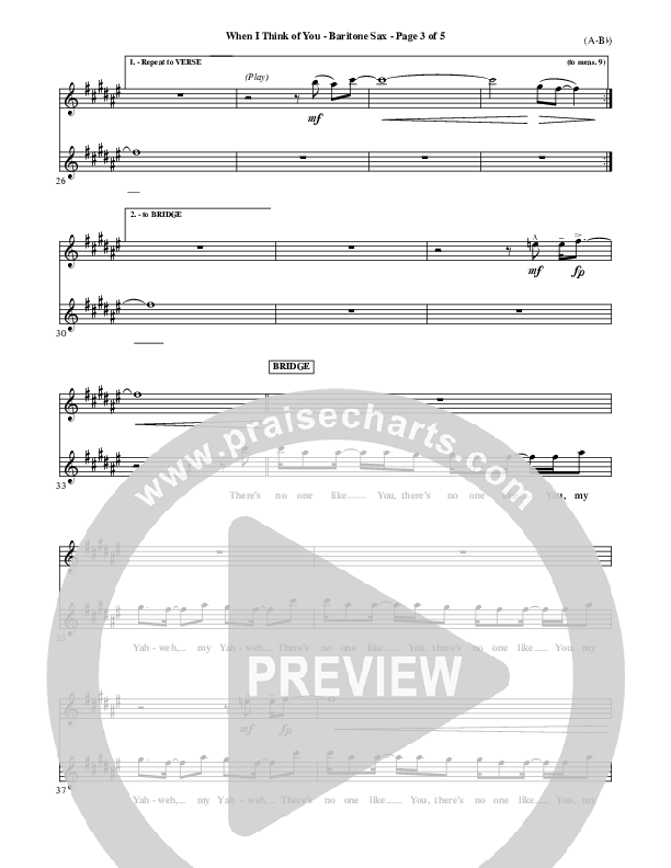 When I Think Of You Bari Sax (Michael W. Smith)