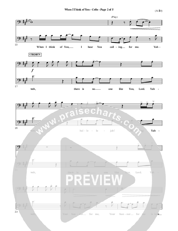 When I Think Of You Cello (Michael W. Smith)