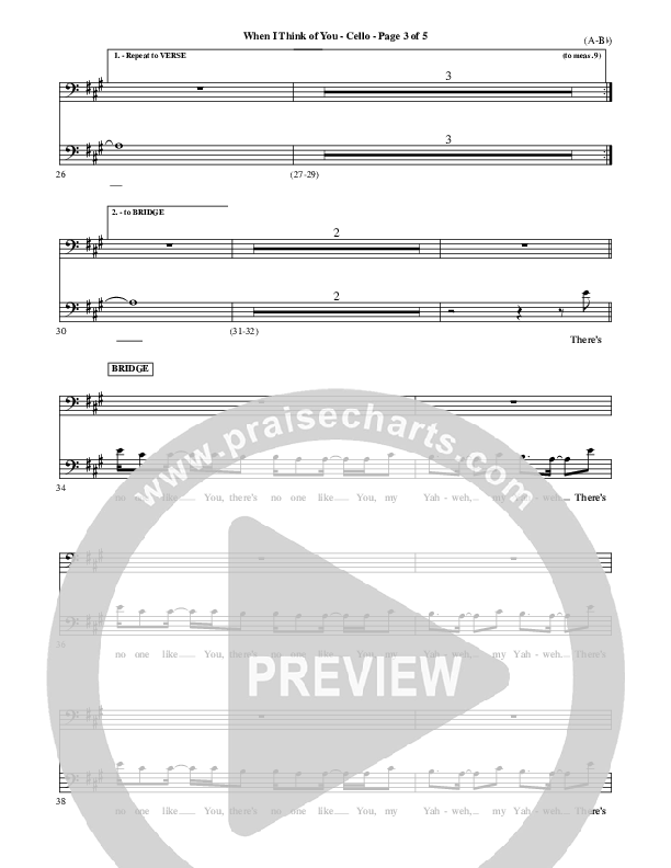 When I Think Of You Cello (Michael W. Smith)