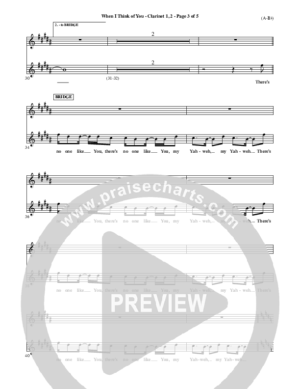 When I Think Of You Clarinet 1/2 (Michael W. Smith)