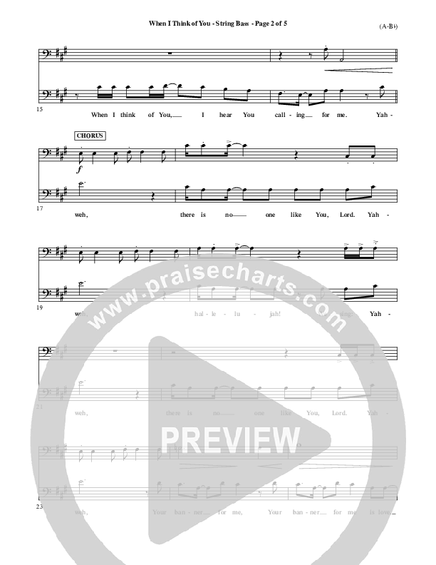 When I Think Of You Double Bass (Michael W. Smith)