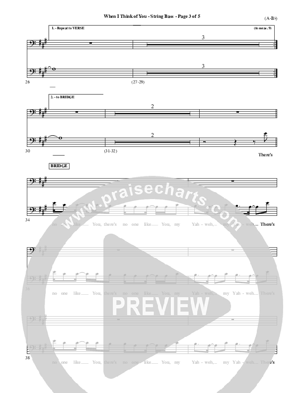 When I Think Of You Double Bass (Michael W. Smith)