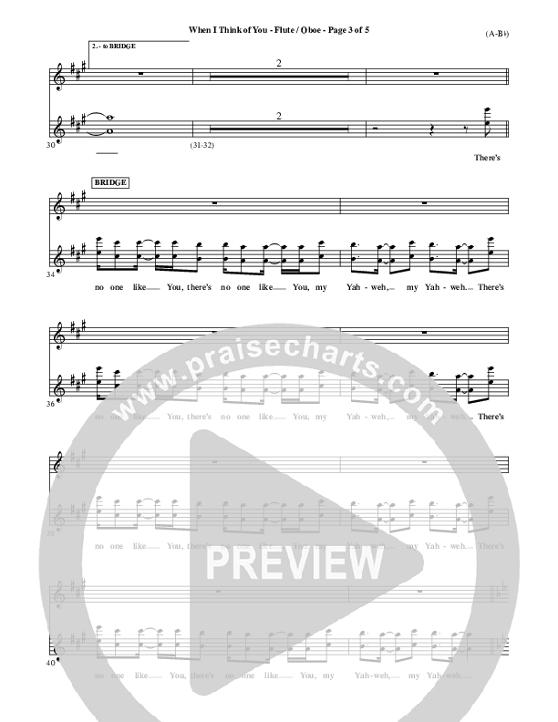 When I Think Of You Flute/Oboe (Michael W. Smith)