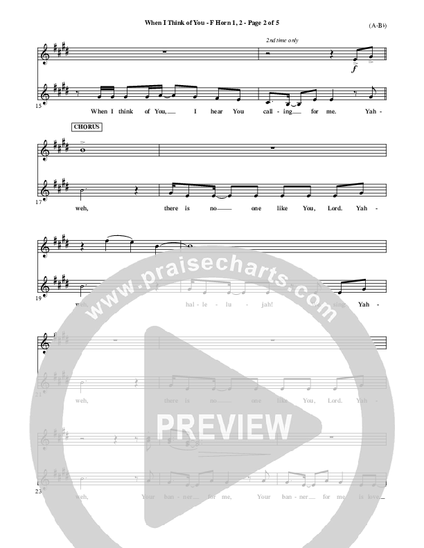 When I Think Of You French Horn 1/2 (Michael W. Smith)