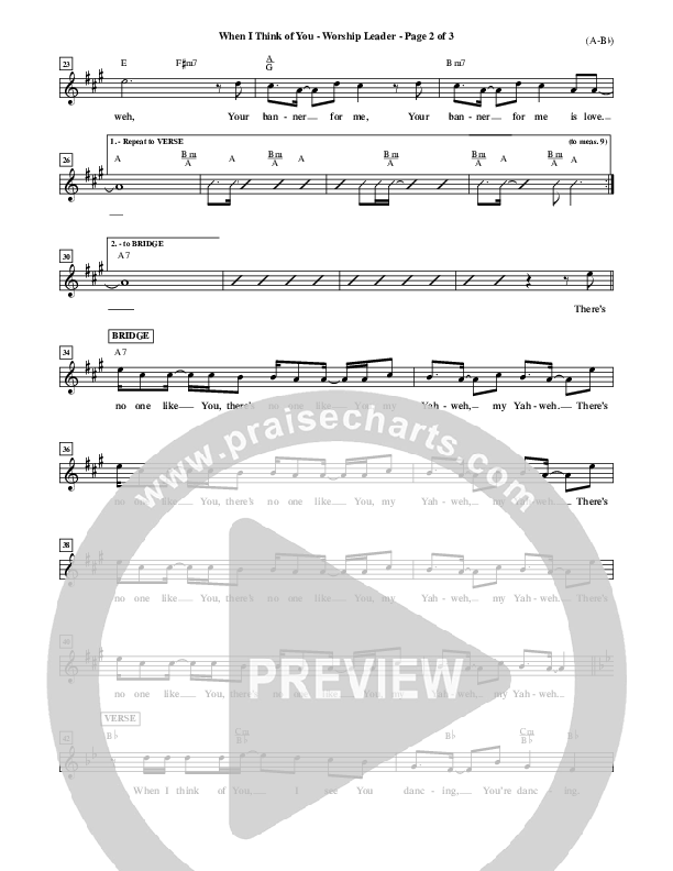 When I Think Of You Lead Sheet (Michael W. Smith)