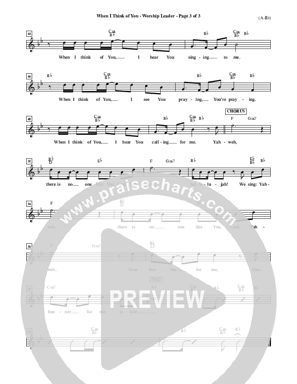 When I Think Of You Lead Sheet (Michael W. Smith)