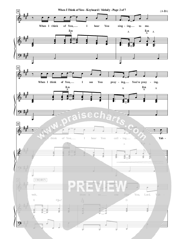 When I Think Of You Piano/Vocal (Michael W. Smith)