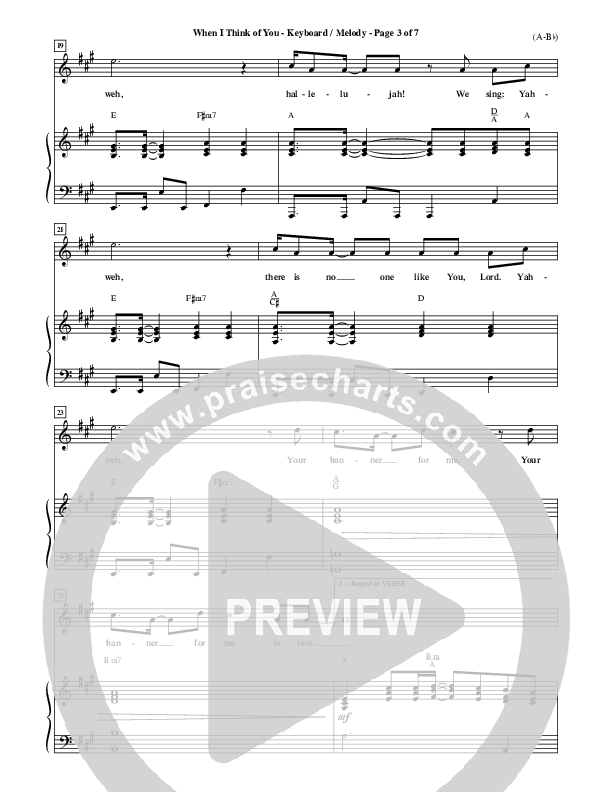 When I Think Of You Piano/Vocal (Michael W. Smith)