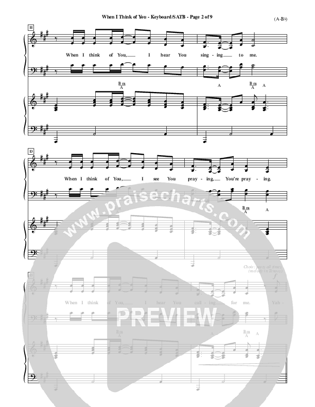 When I Think Of You Piano/Vocal Pack (Michael W. Smith)