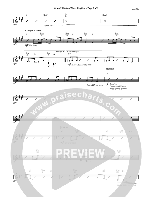 When I Think Of You Rhythm Chart (Michael W. Smith)