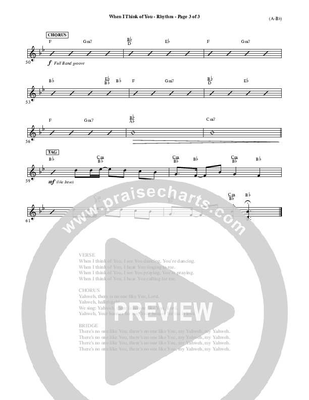 When I Think Of You Rhythm Chart (Michael W. Smith)